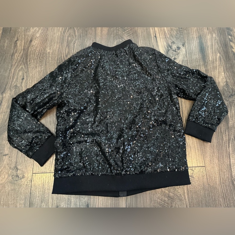 GUC LOL SURPRISE Remix Girl's Bomber Style Jacket, Black Sequins, Size: XL 14/16 - Picture 6 of 10